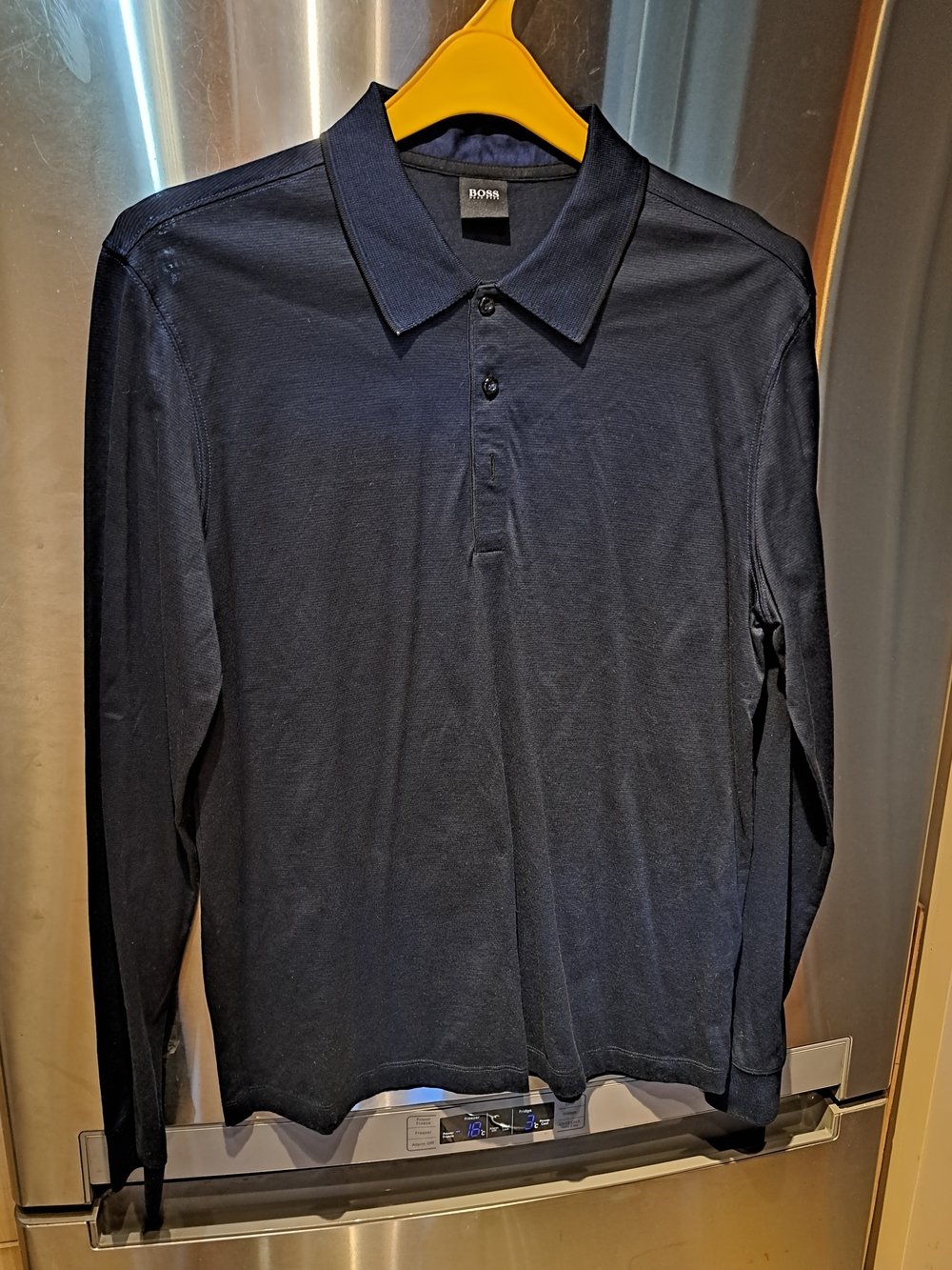 BOSS Men's Navy Long-Sleeve Polo
